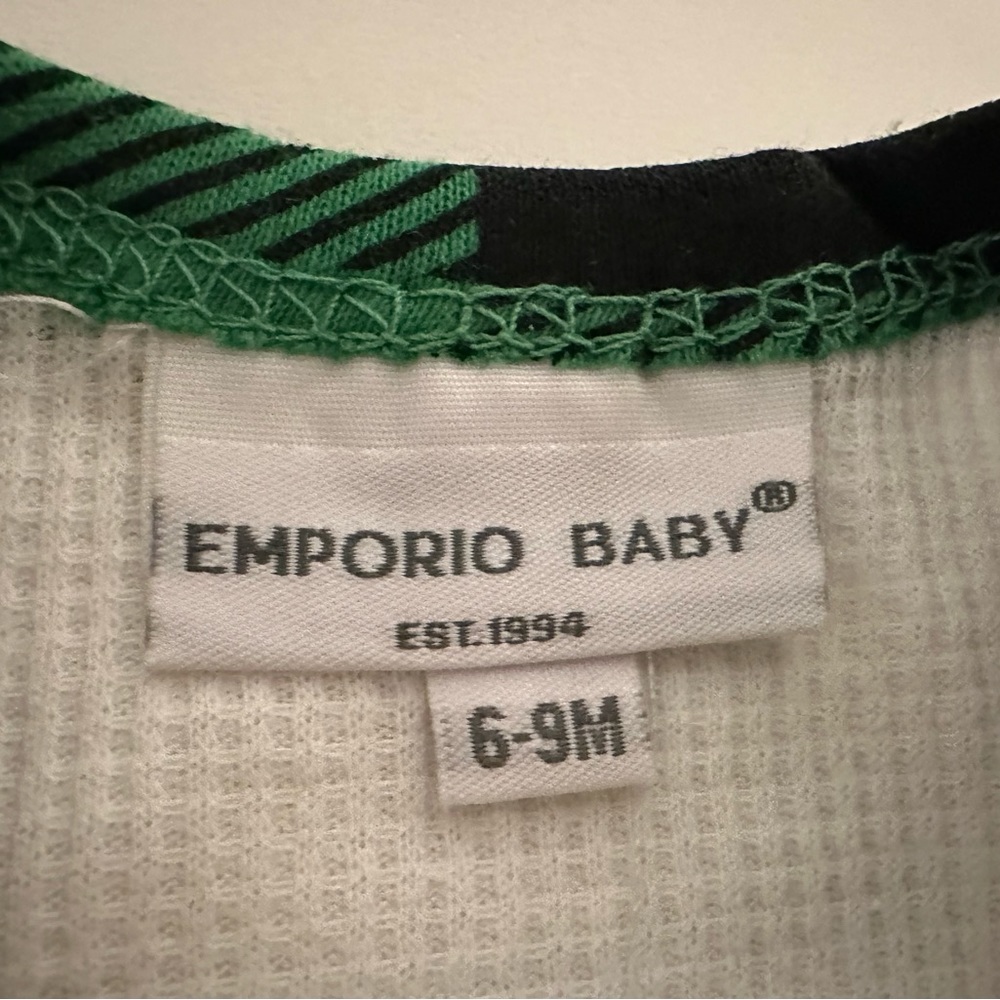 NWT Emporio Baby 6-9M 3pc Holiday Set Green and Black Plaid - Picture 8 of 10